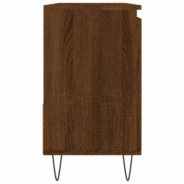 Dulap de baie, stejar maro, 65x33x60 cm, lemn prelucrat - Img 5