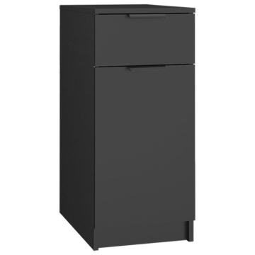 Dulap de birou, negru, 33,5x50x75 cm, lemn prelucrat - Img 2