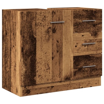 Dulap de chiuvetă, lemn vechi, 63x30x54 cm, lemn prelucrat - Img 2
