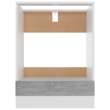 Dulap de cuptor, gri beton, 60x46x81,5 cm, lemn prelucrat - Img 8
