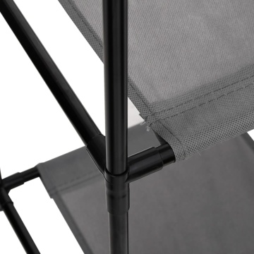 Dulap de depozitare cu 3 sertare textile, gri 34x34x101 cm oțel - Img 5