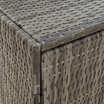 Dulap de depozitare de grădină, gri, 100x55,5x80 cm, poliratan - Img 6