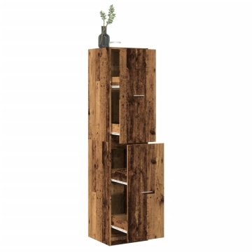 Dulap de farmacie, lemn vechi, 40x41x174,5 cm, lemn prelucrat - Img 1