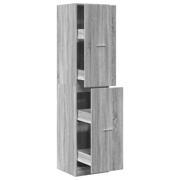 Dulap de farmacie, sonoma gri, 40x41x174,5 cm, lemn prelucrat - Img 2