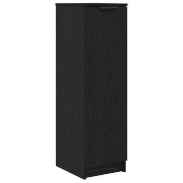 dulap de încălțăminte , Stejar Negru 29,5x35x100,5 cm, din lemn prelucrat - Img 2