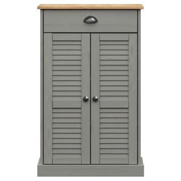 Dulap de pantofi VIGO, gri, 60x35x96 cm, lemn masiv de pin - Img 4