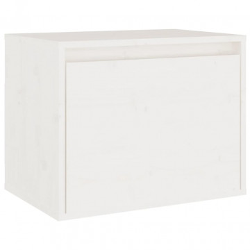 Dulap de perete, alb, 45x30x35 cm, lemn masiv de pin - Img 2