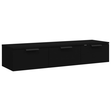 Dulap de perete, negru, 102x30x20 cm, lemn prelucrat - Img 2
