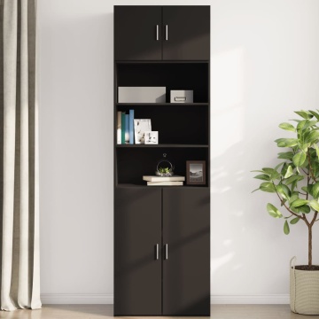 Dulap de perete, negru, 70x42,5x40 cm, lemn compozit - Img 3