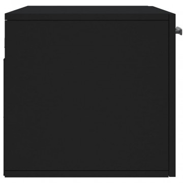Dulap de perete, negru, 80x36,5x35 cm, lemn compozit - Img 6