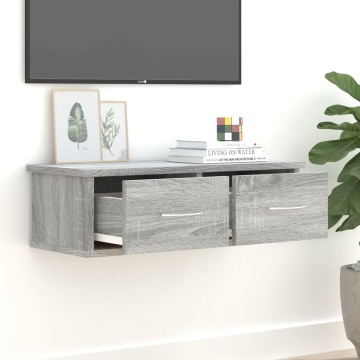 Dulap de perete, sonoma gri, 60x26x18,5 cm, lemn prelucrat - Img 5