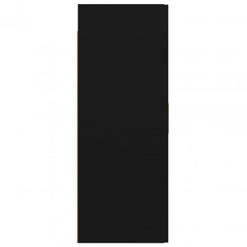 Dulap de perete suspendat, negru, 69,5x34x90 cm - Img 6