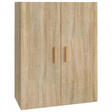 Dulap de perete suspendat, stejar sonoma, 69,5x34x90 cm - Img 2