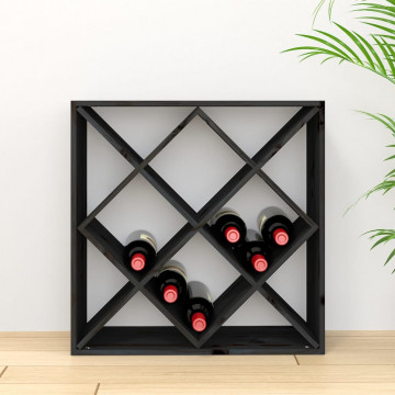 Dulap de vinuri, negru, 62x25x62 cm, lemn masiv de pin - Img 3