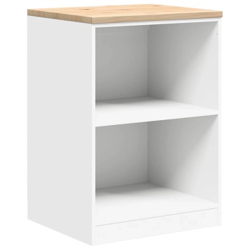 Dulap depozitare garaj alb 60x51x85 cm lemn masiv de pin - Img 2
