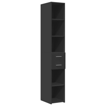 Dulap depozitare slim negru 30x42,5x225 cm lemn prelucrat - Img 5