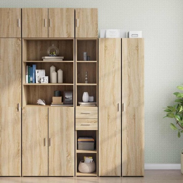 Dulap depozitare slim stejar sonoma 30x42,5x225cm lemn compozit - Img 1