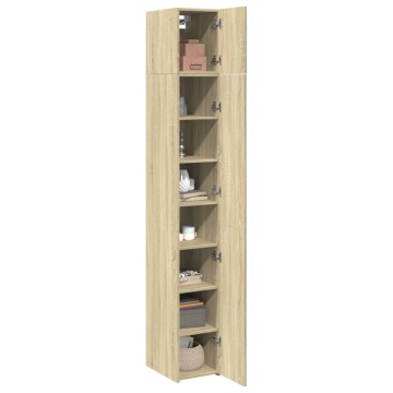 Dulap depozitare slim stejar sonoma 30x42,5x225cm lemn compozit - Img 3