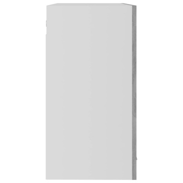 Dulap din sticlă suspendat gri beton 80x31x60 cm lemn prelucrat - Img 6