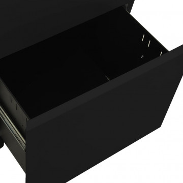 Dulap dosare mobil, negru, 39x45x67 cm, oțel - Img 5