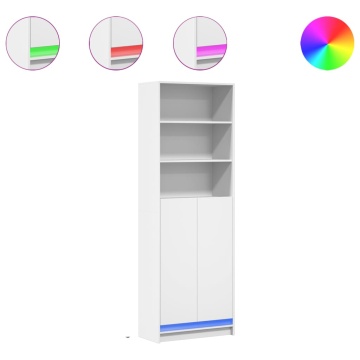 Dulap înalt cu LED alb 69x32,5x200 cm lemn prelucrat - Img 2