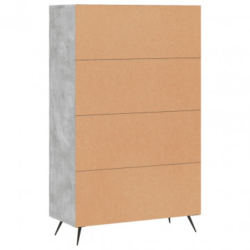 Dulap înalt, gri beton, 69,5x31x115 cm, lemn compozit - Img 7