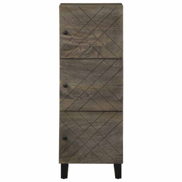 Dulap înalt, negru, 40x33x110 cm, lemn masiv de mango - Img 3