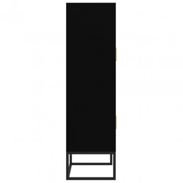 Dulap înalt, negru, 70x35x125 cm, lemn prelucrat - Img 5