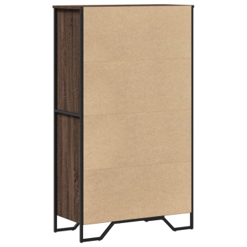 Dulap înalt, stejar maro, 79,5x35,5x137,5 cm, lemn prelucrat - Img 5