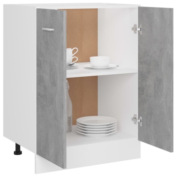 Dulap inferior, gri beton, 60 x 46 x 81,5 cm, lemn prelucrat - Img 4