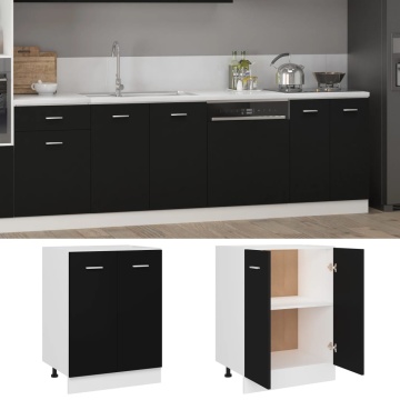 Dulap inferior, negru, 60 x 46 x 81,5 cm, lemn prelucrat - Img 2