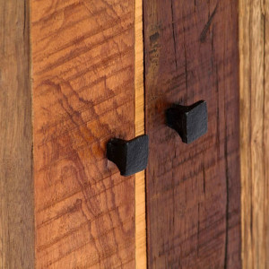 Dulap lateral, 60 x 35 x 76 cm, lemn masiv reciclat și oțel - Img 2