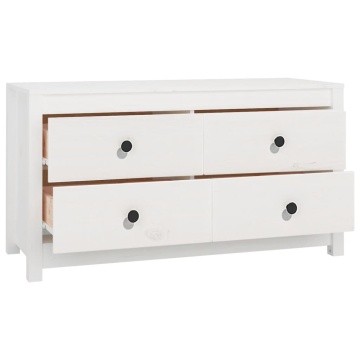 Dulap lateral, alb, 100x40x54 cm, lemn masiv de pin - Img 3