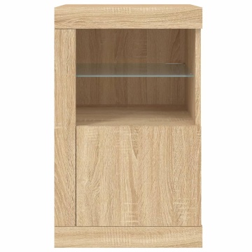 Dulap lateral cu lumini LED, stejar sonoma, lemn prelucrat - Img 6