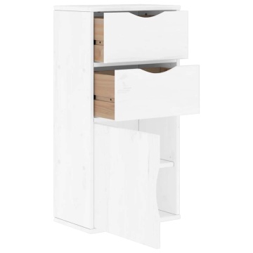 Dulap lateral cu sertare ODDA alb 40x24x79 cm lemn masiv de pin - Img 8