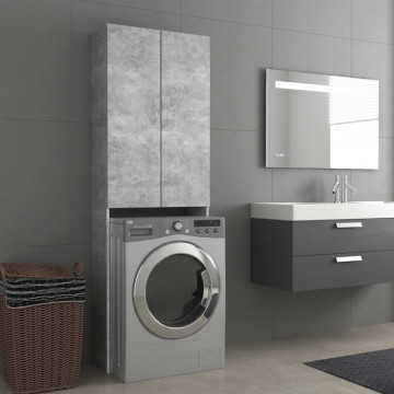 Dulap mașină de spălat, gri beton, 64x25,5x190 cm - Img 1