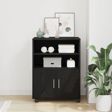 Dulap mobil, stejar negru, 60x48x81 cm, lemn prelucrat - Img 1