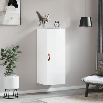 Dulap montat pe perete, alb extralucios, 34,5x34x90 cm - Img 3