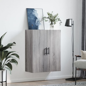 Dulap montat pe perete, gri sonoma, 69,5x34x90 cm - Img 3