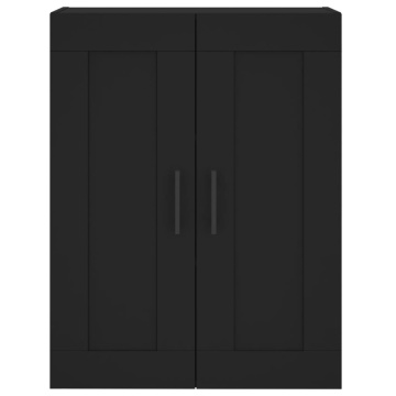 Dulap montat pe perete, negru, 69,5x34x90 cm, lemn prelucrat - Img 5