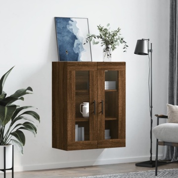 Dulap montat pe perete, stejar maro, 69,5x34x90 cm - Img 3