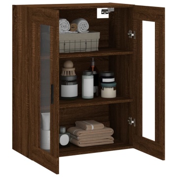 Dulap montat pe perete, stejar maro, 69,5x34x90 cm - Img 8