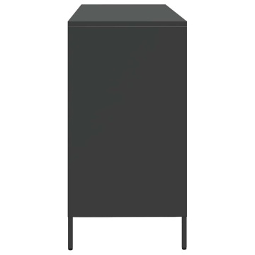 Dulap, negru, 135x39x73,5 cm, oțel laminat la rece - Img 5