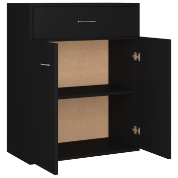 Dulap, negru, 60x30x75 cm, lemn prelucrat - Img 5