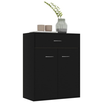 Dulap, negru, 60x30x75 cm, lemn prelucrat - Img 4
