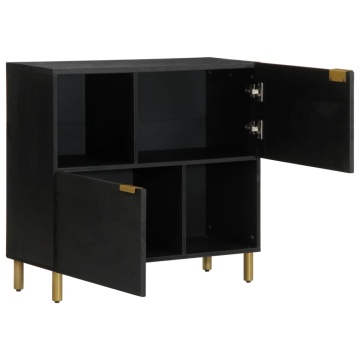 Dulap, negru, 80x33x75 cm, lemn prelucrat - Img 2