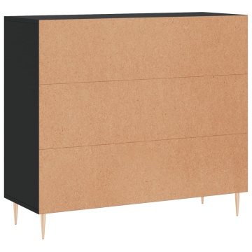 Dulap, negru, 90x34x80 cm, lemn compozit - Img 7