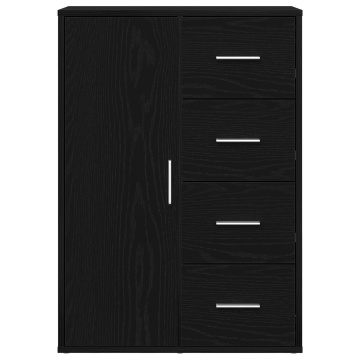 Dulap Negru din Stejar 60x31x84 cm Lemn Prelucrat - Img 2