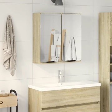 Dulap oglindă baie stejar sonoma 64,5x20x66,5 cm lemn prelucrat - Img 1