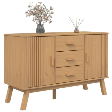 Dulap OLDEN, maro, 114x43x73,5 cm, lemn masiv pin - Img 8